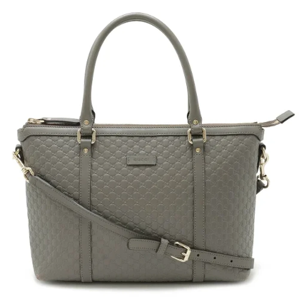 Gucci Vintage Pre-owned Leather totes Gray Dames