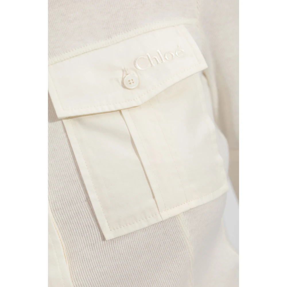 Chloé Katoenen poloshirt met zakken Beige Dames