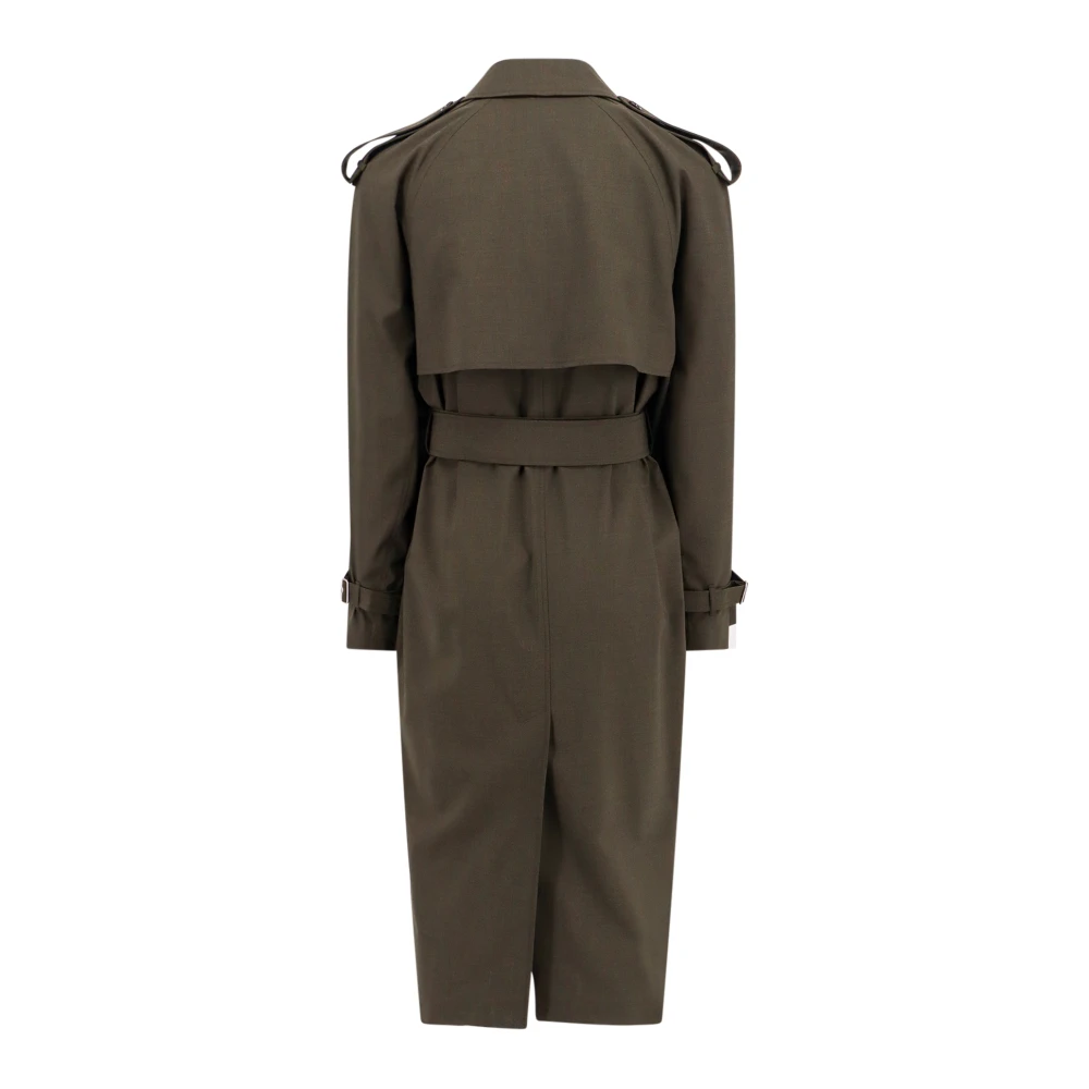 Burberry Klassieke Wollen Trenchcoat Green Heren