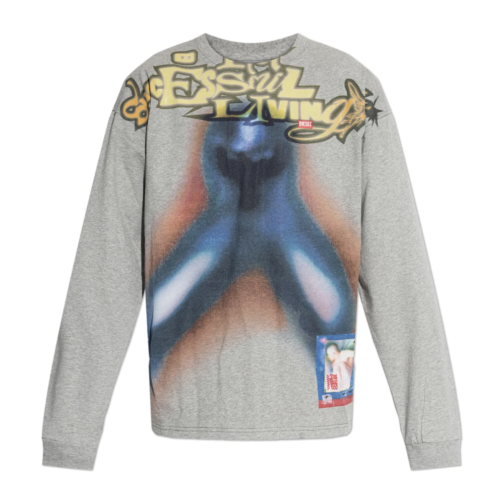 Diesel Uomo Grigio Top, M, New,