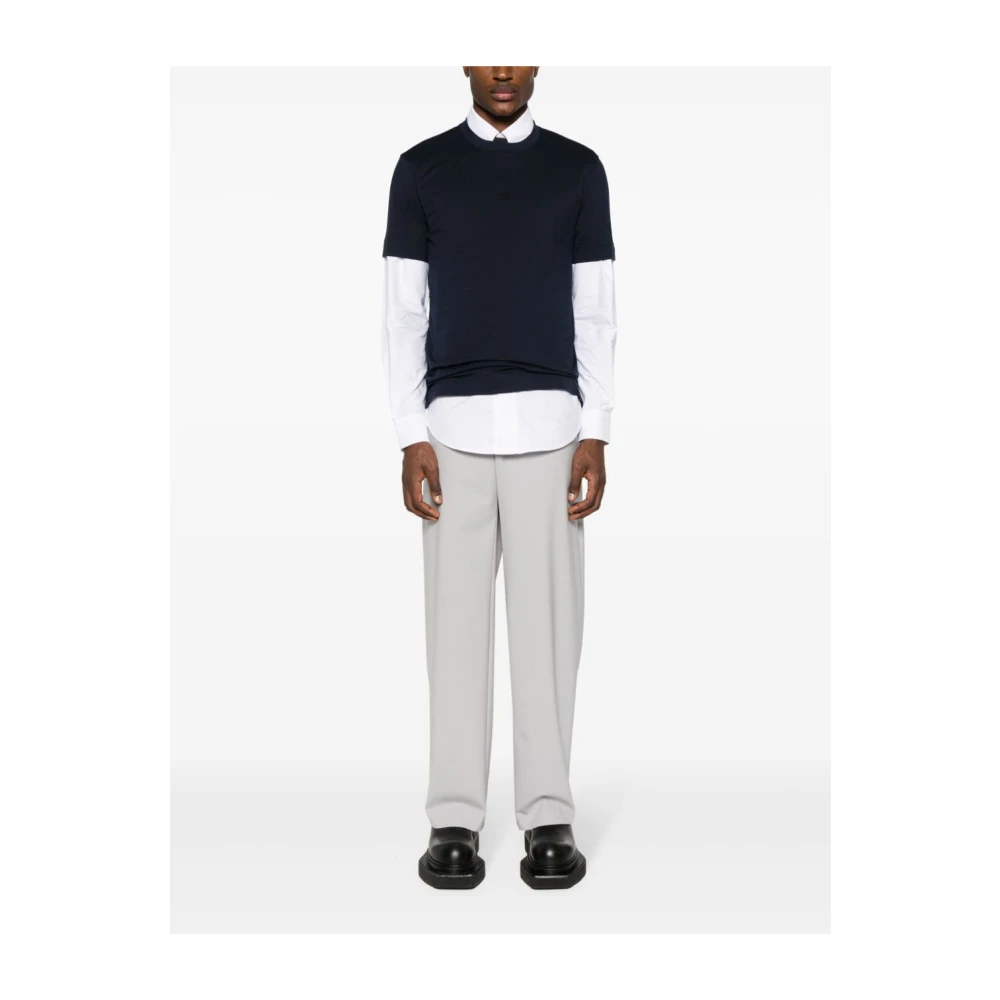 Givenchy Geborduurde Slim Fit T-Shirt Blue Heren