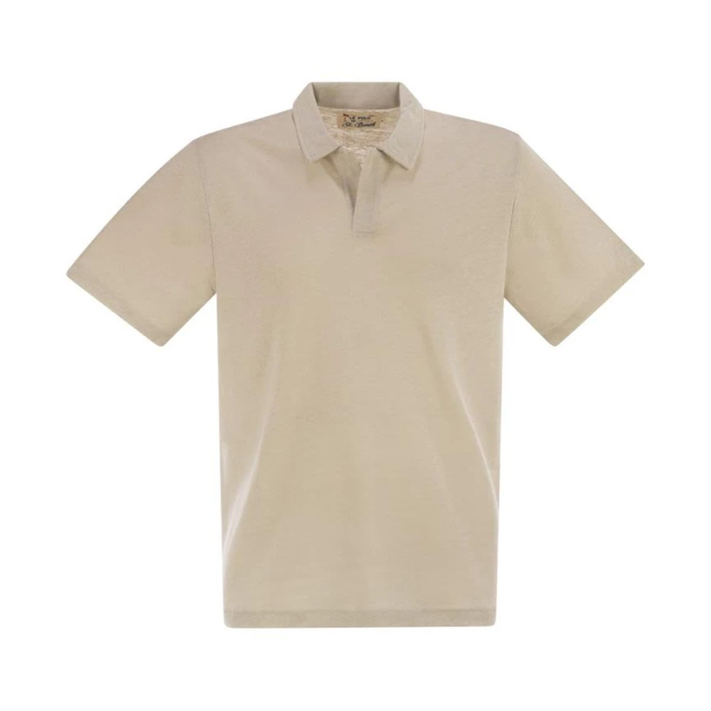 Mc2 Saint Barth Beige Polo Shirts, Male, 2XL, Cotton Piqu Polo Shirt