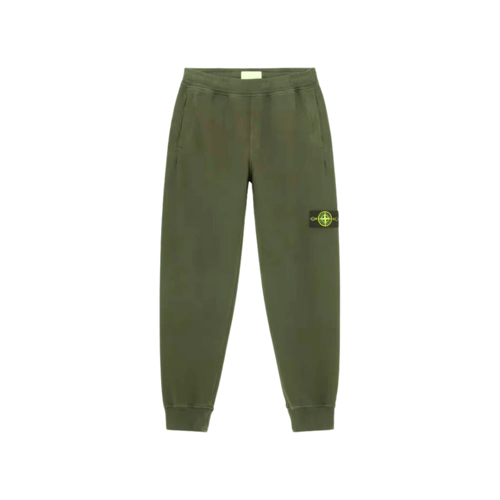 Stone Island Joggingbroek met geborsteld katoen fleece Green Heren
