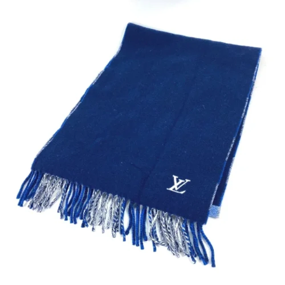 Louis Vuitton Vintage Pre-owned Wool scarves Blue Dames