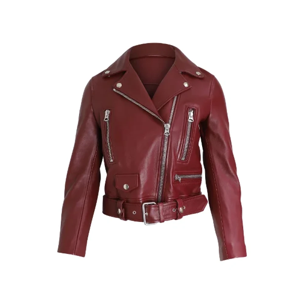 Acne Studios Pre-owned Leather outerwear Red Dames