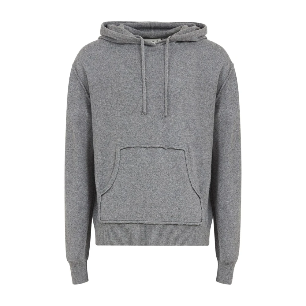 Maison Margiela Wollen hoodie met kangoeroezak Gray Heren