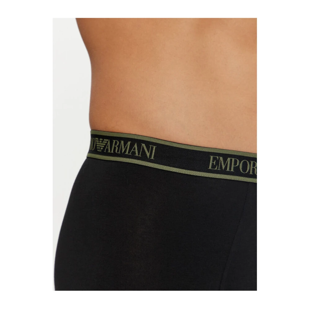 Emporio Armani Zwarte Boxershorts Set Stretchkatoen Black Heren