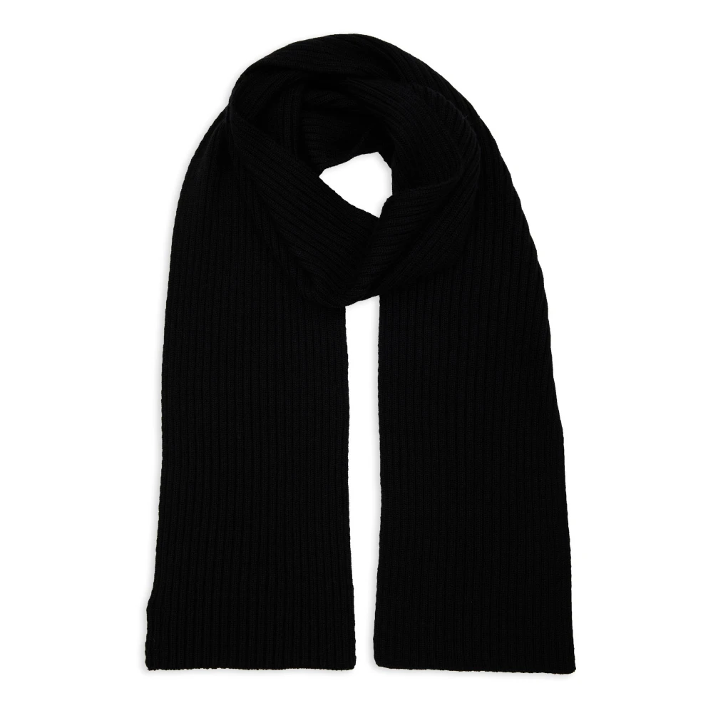 Gallo Unisex effen zwart geribbeld sjaal Black Unisex