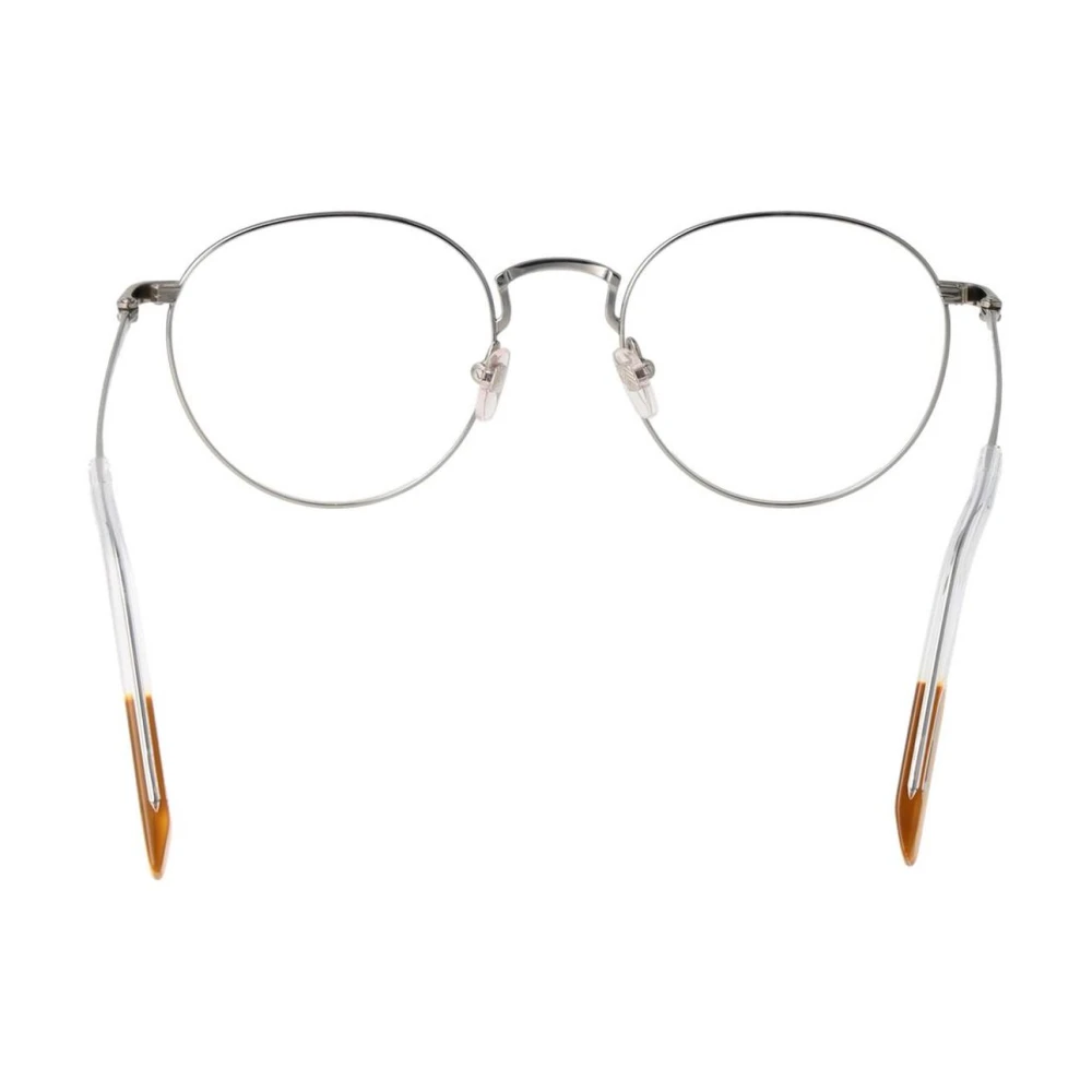 Ermenegildo Zegna Titanium Ronde Optische Monturen met Demo Lenzen Gray Heren