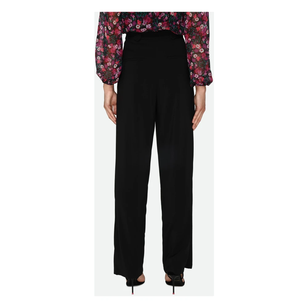 PATRIZIA PEPE Zwarte Palazzo Broek met Pences Black Dames