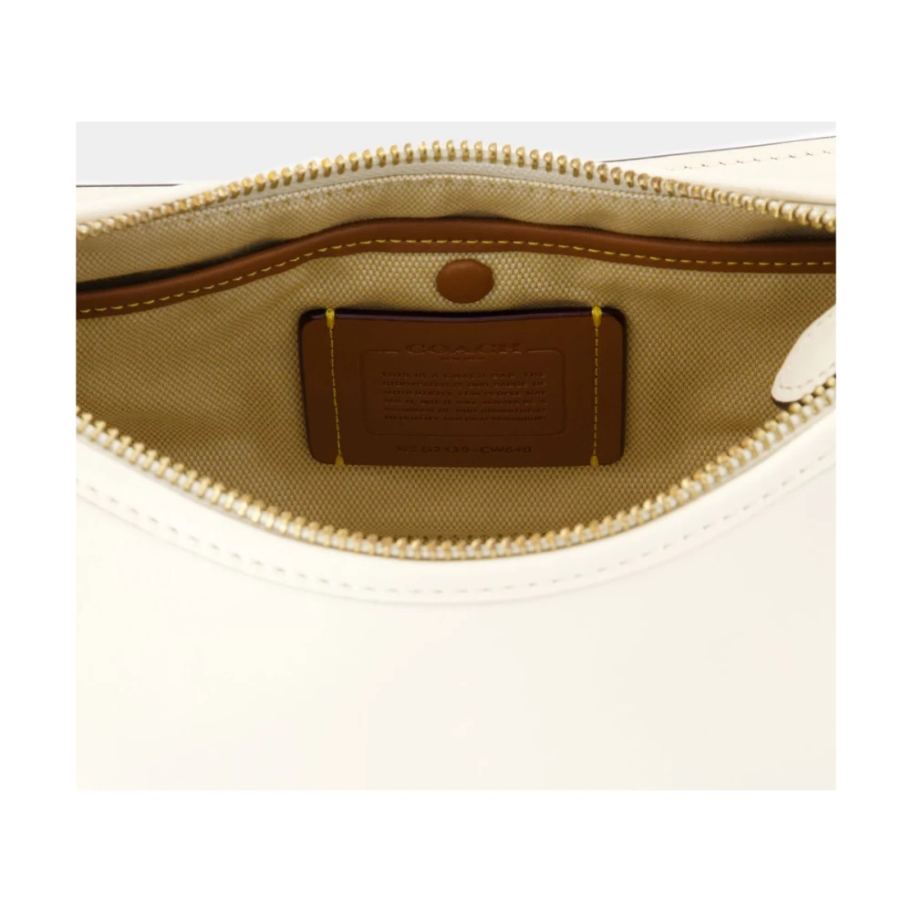 Coach Witte leren schoudertas met bovenhandvat Beige Dames