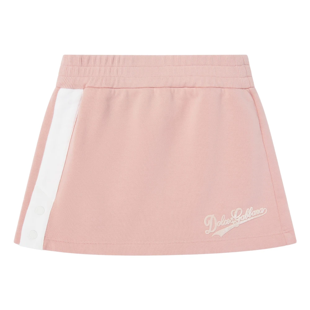 Dolce & Gabbana Girls Pink Flocked Logo Skirt - Kids Skirts - 4 Y - Kids