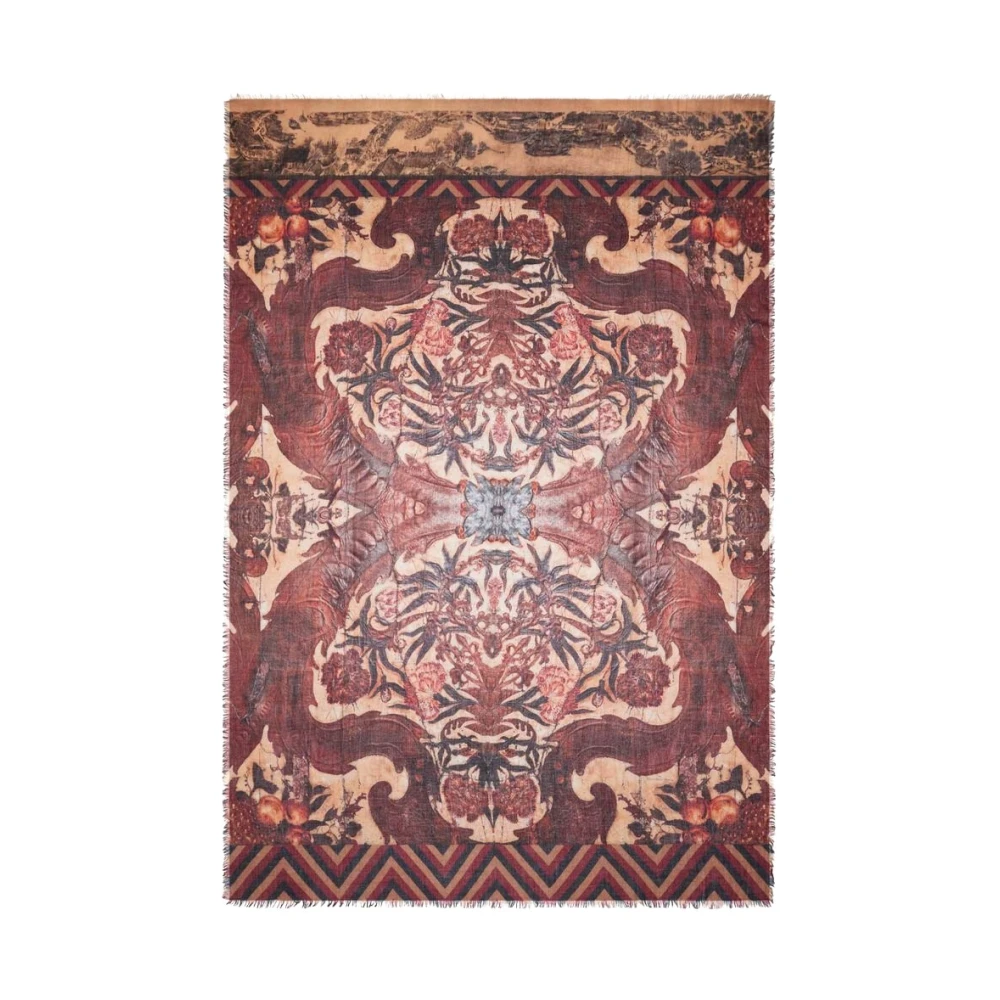 Pierre-Louis Mascia Women's Red Winter Scarves, One Size, Euclide Shawl