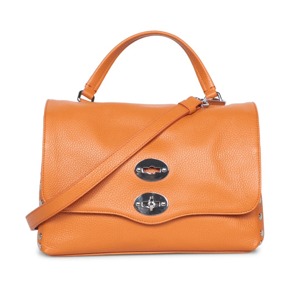 Zanellato Oranje Leren Flap Tas Orange Dames