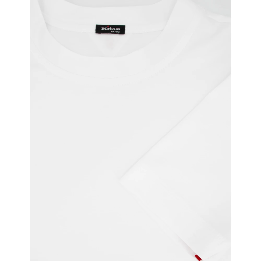 Kiton Katoenen T-shirt met ronde hals White Dames