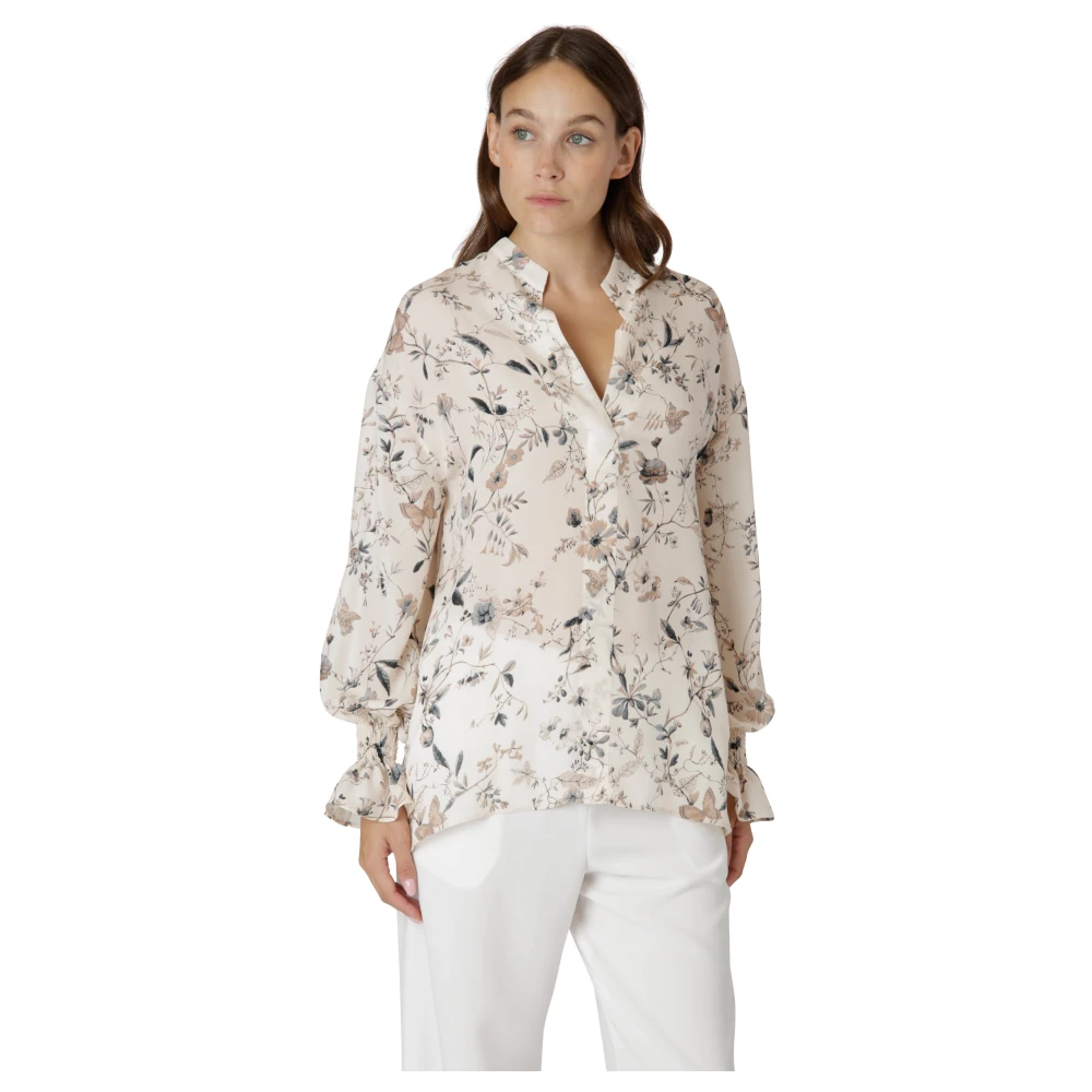Eleventy Gedrukte Koreaanse Kraag Shirt Multicolor Dames