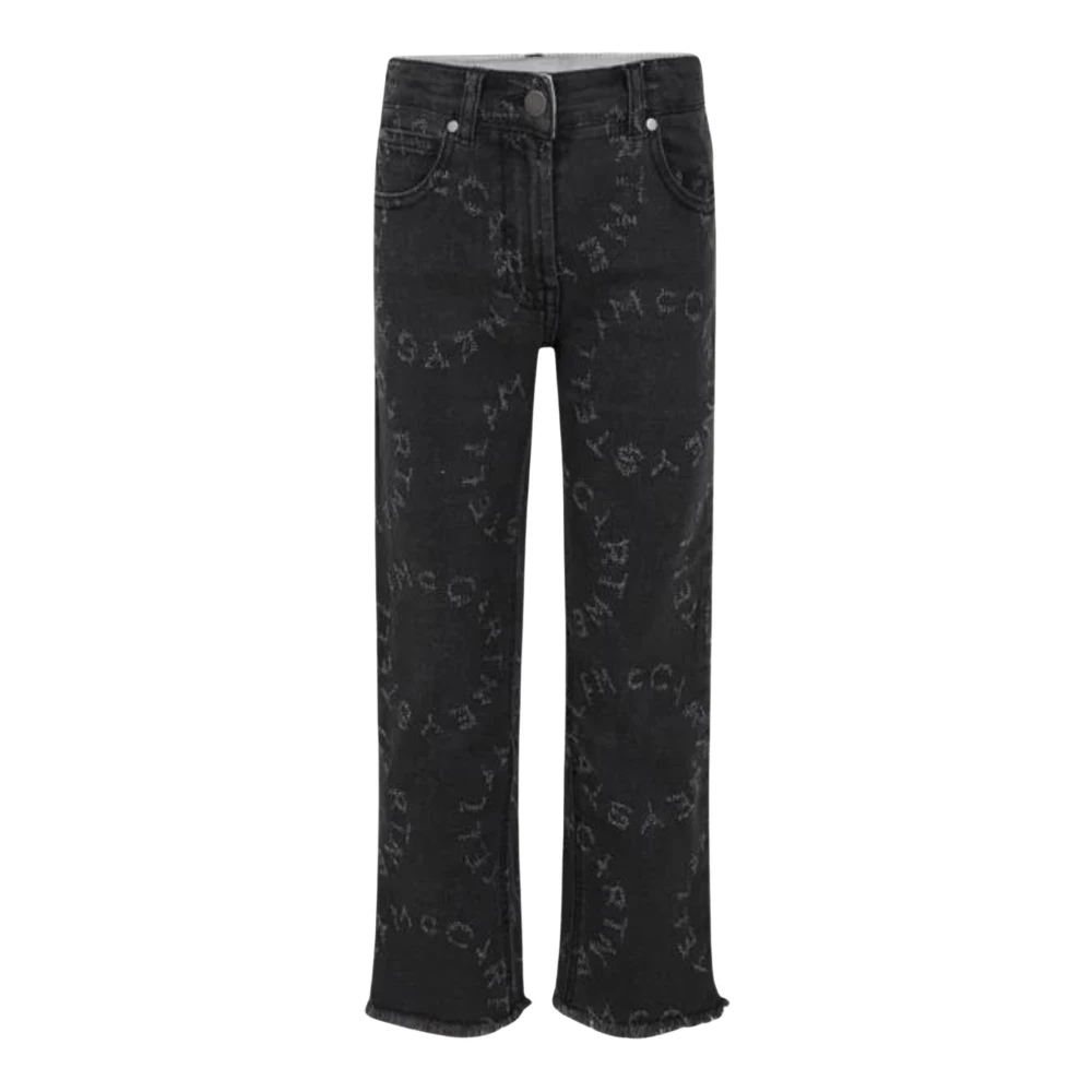 Stella McCartney Barn Grå Jeans Logo Broderad Gray, Flicka