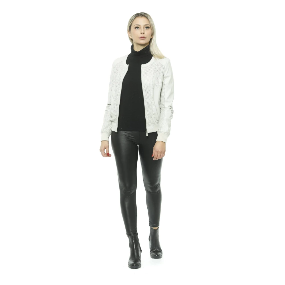 19v69 Italia Geperforeerde Imitatieleren Damesjas White Dames