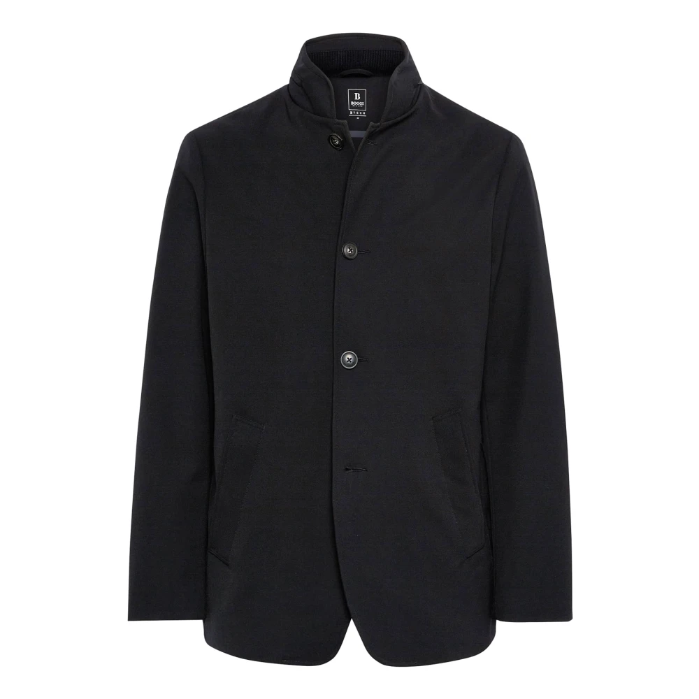 Boggi Milano B Tech Peacoat in Technical Fabric Black Heren
