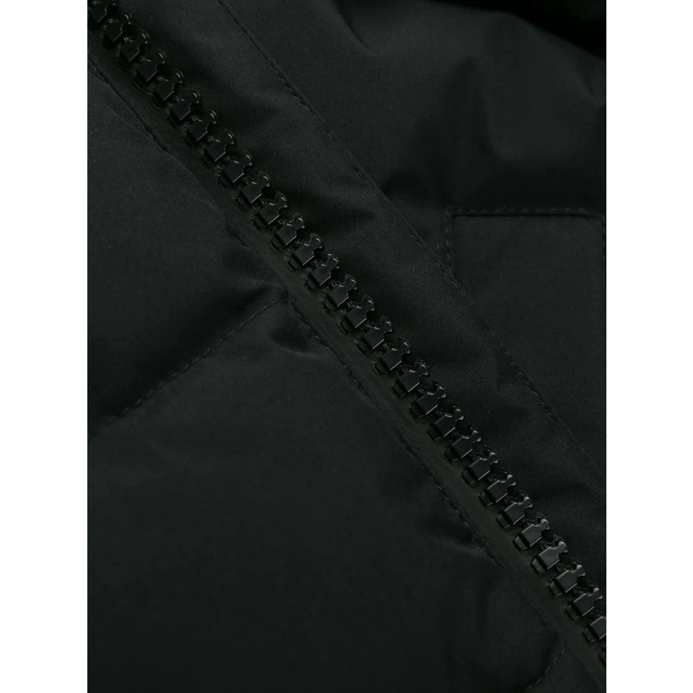 Herno Zwarte gewatteerde jas met capuchon Black Heren
