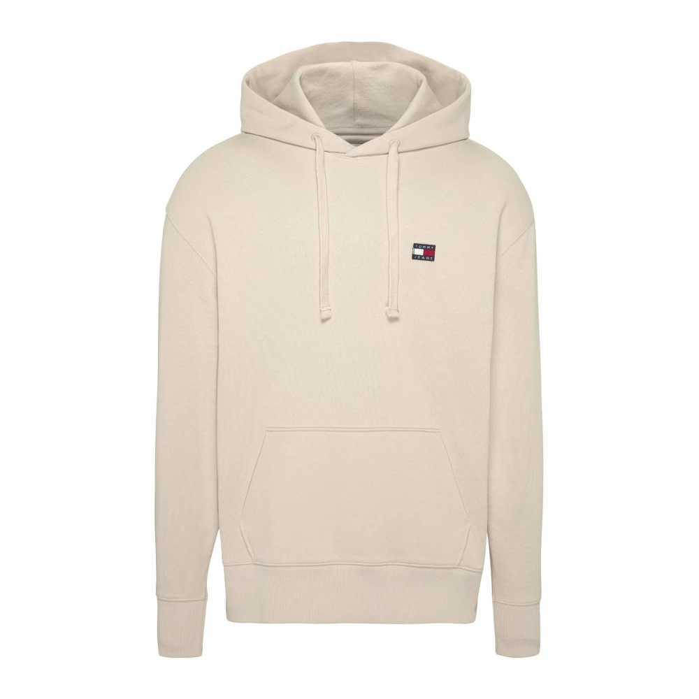 Tommy Jeans Men's Beige Hoodie With Logo Patch - Hoodies - Xl - Sweatshirts & Hoodies
