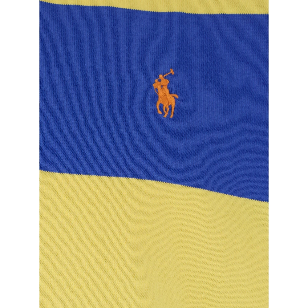 Polo Ralph Lauren Gestreept Katoenen Poloshirt Geel Blauw Yellow Heren