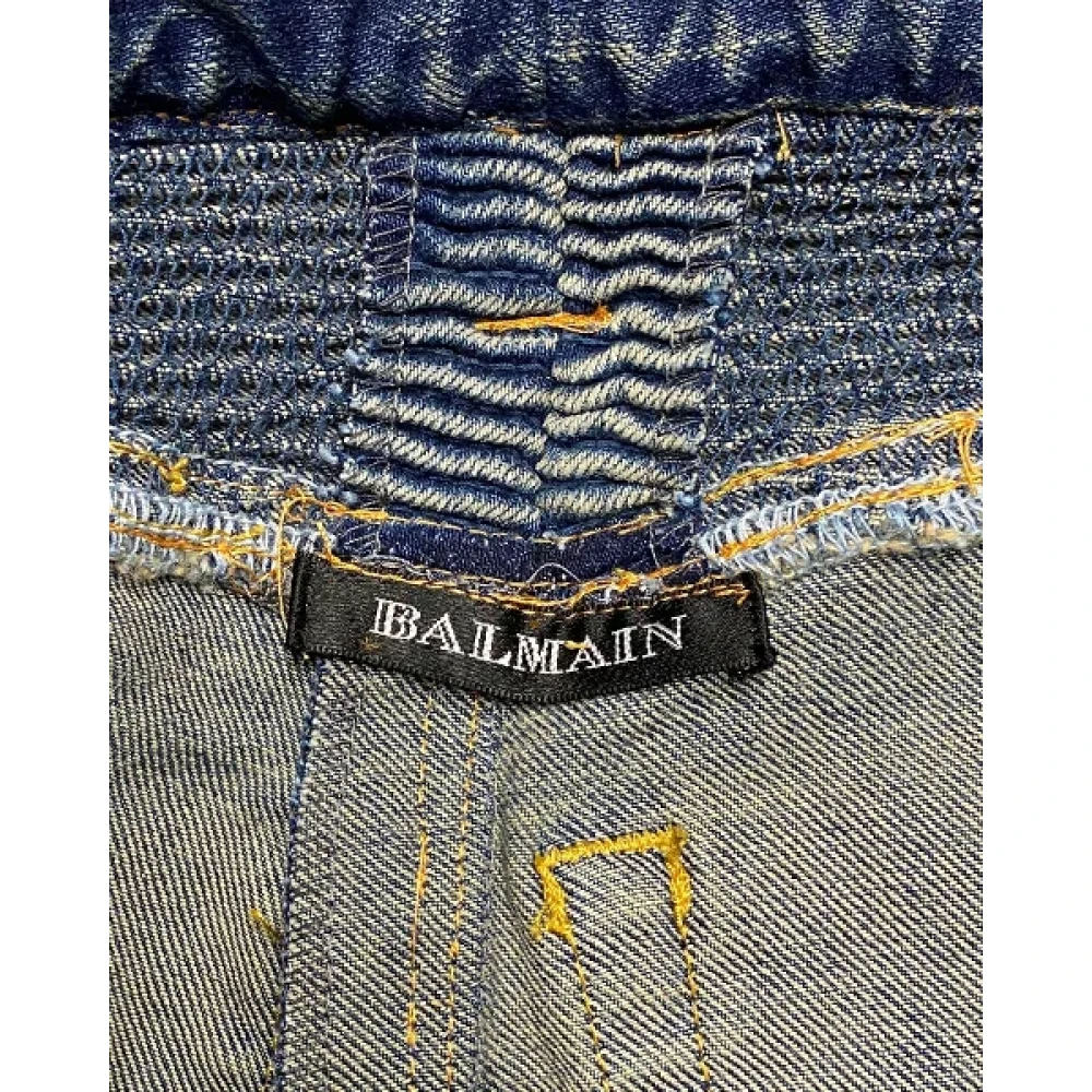 Balmain Pre-owned Cotton jeans Green Dames