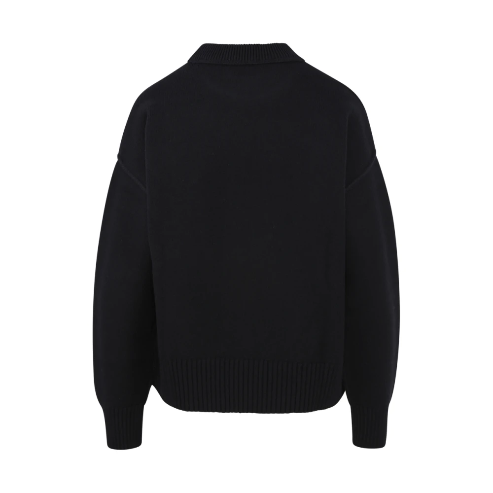 Ami Paris Zwart Rood ADC Sweater Black Dames