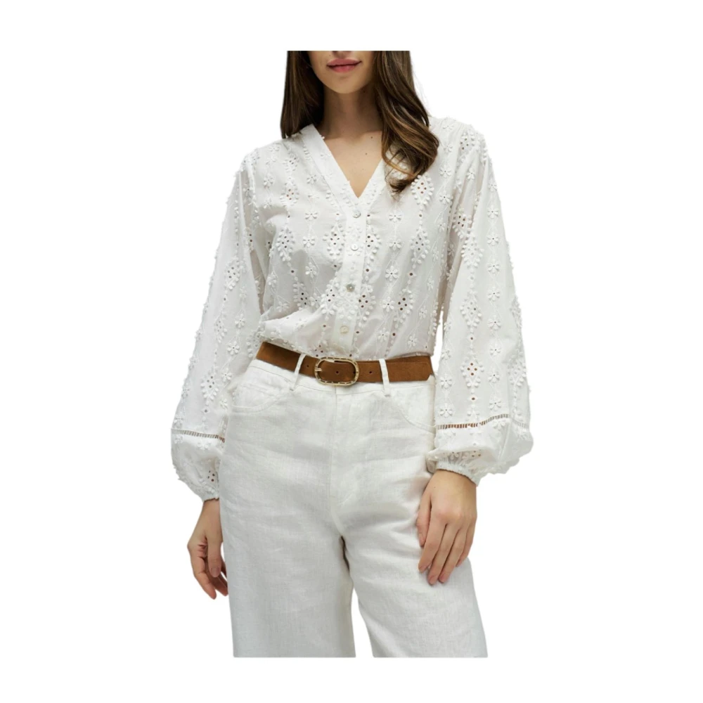 Salsa Women's White Blouses, M, Broderie Anglaise Blouse