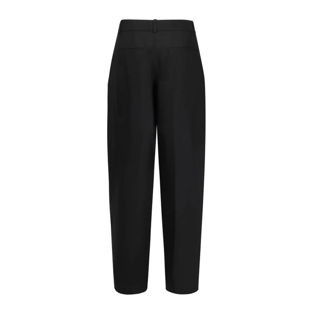 Jacquemus Wijde wollen broek met rits Black Dames
