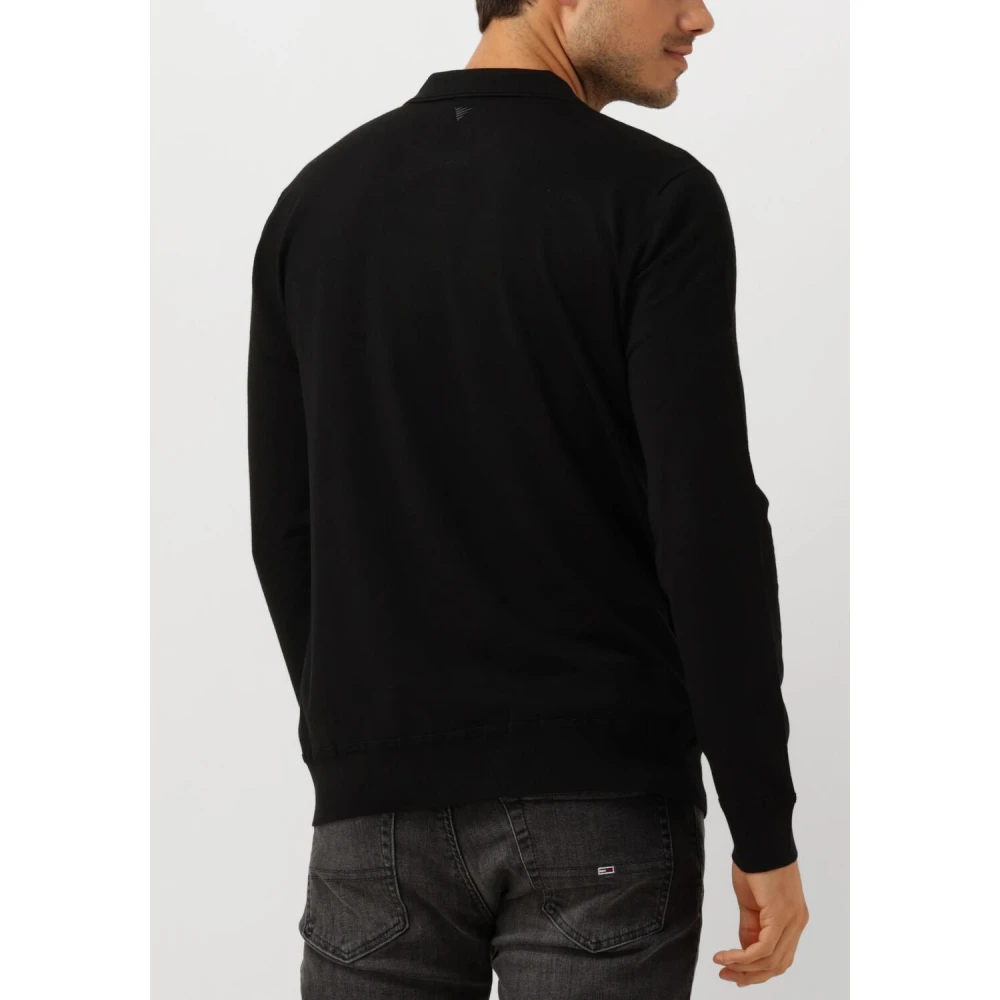 Pure Path Zwarte gebreide polo voor heren Black Heren
