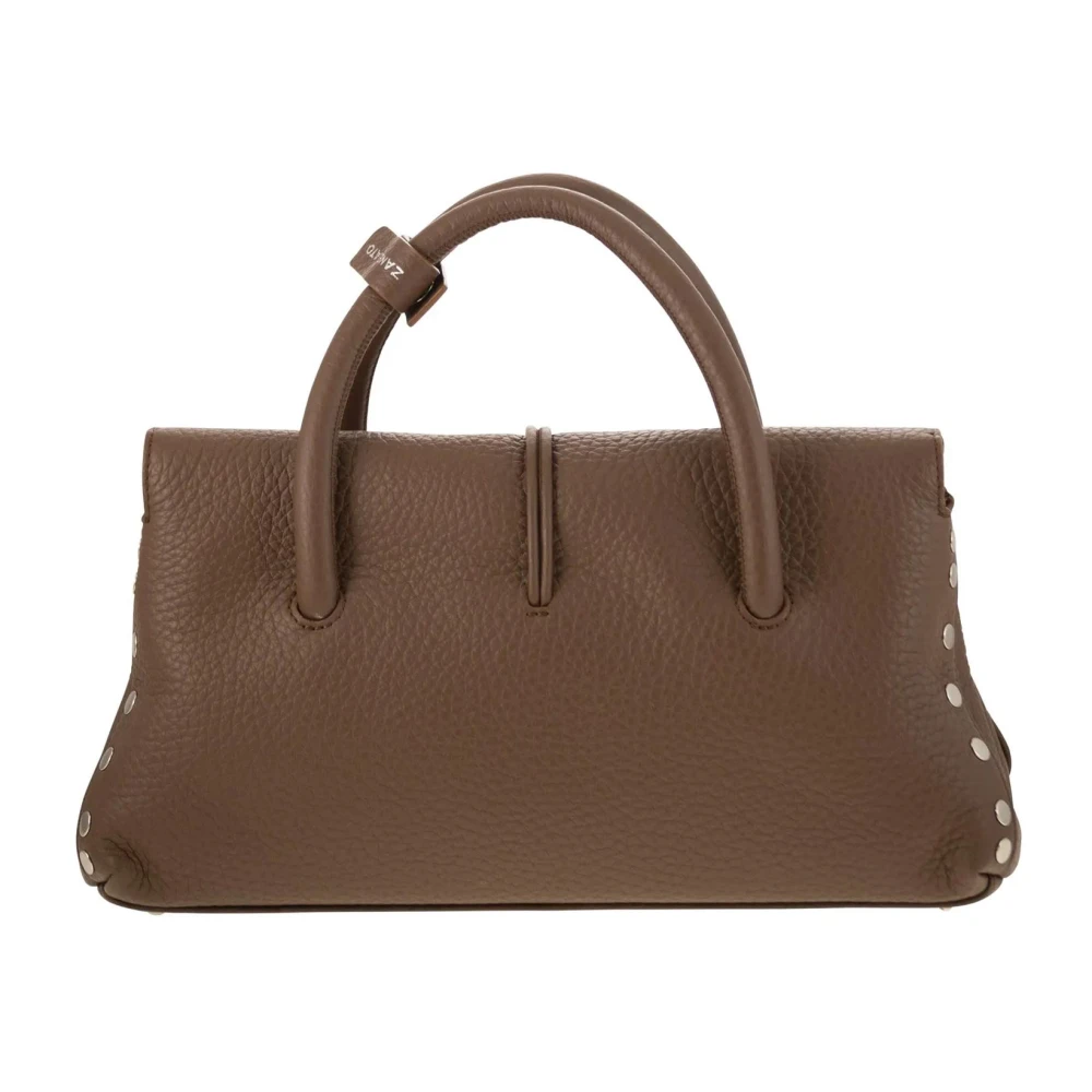 Zanellato Leren handtas met afneembare band Brown Dames
