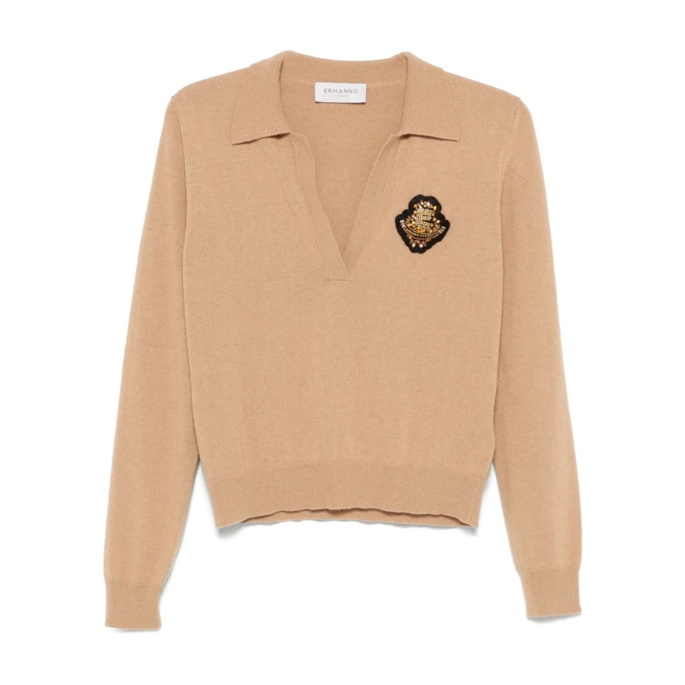 Ermanno Scervino Donkergele Wollen Trui Yellow Dames
