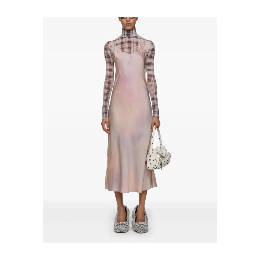 Acne Studios Multi Pink Jurk met Zijstrik Pink Dames