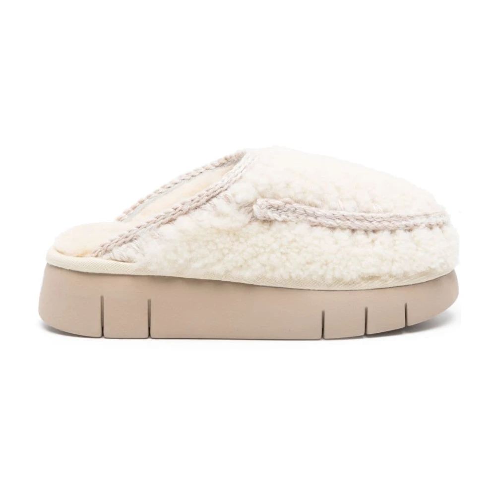 Mou Witte Shearling Muiltjes White Dames