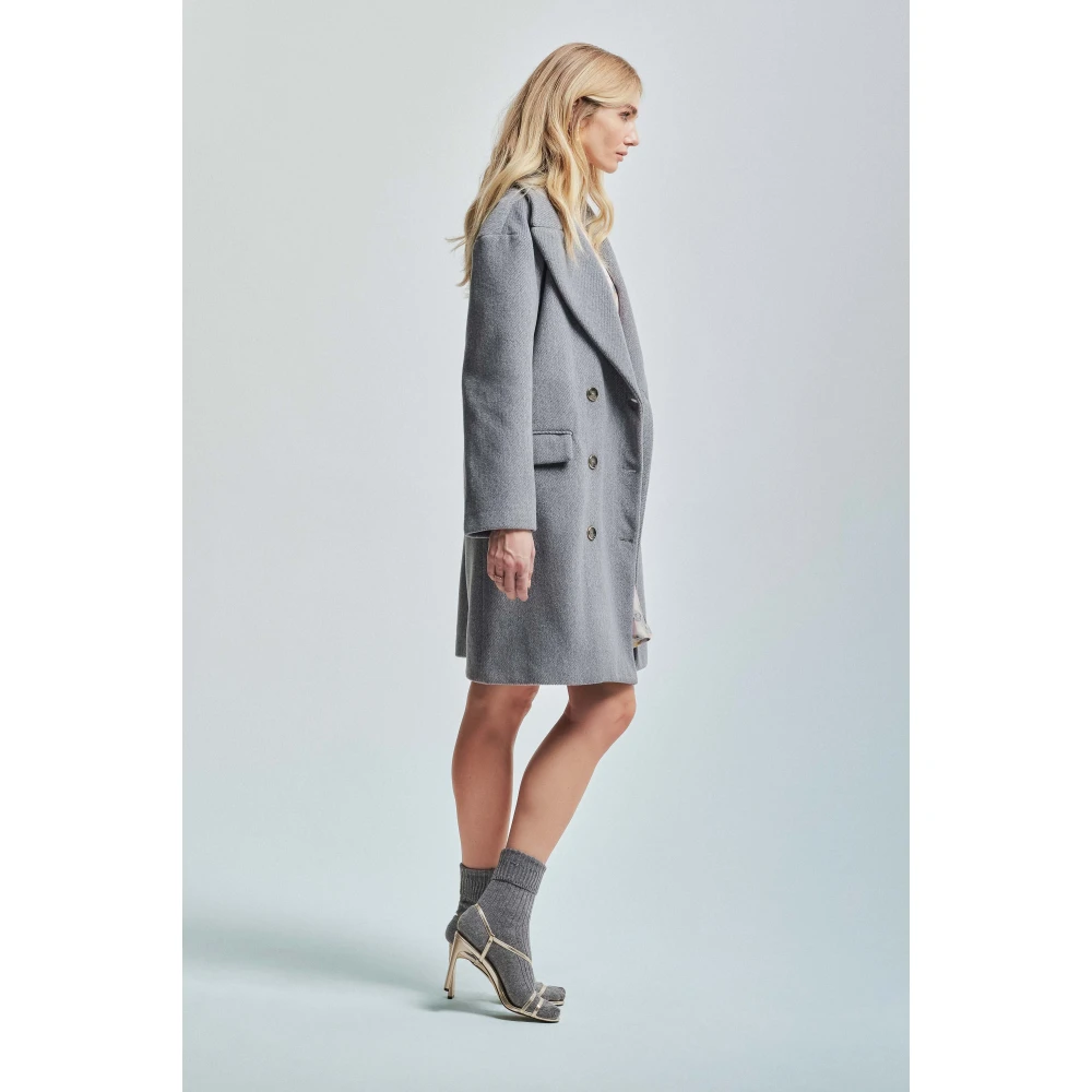 Kocca Klassieke Wollen Jas Gray Dames