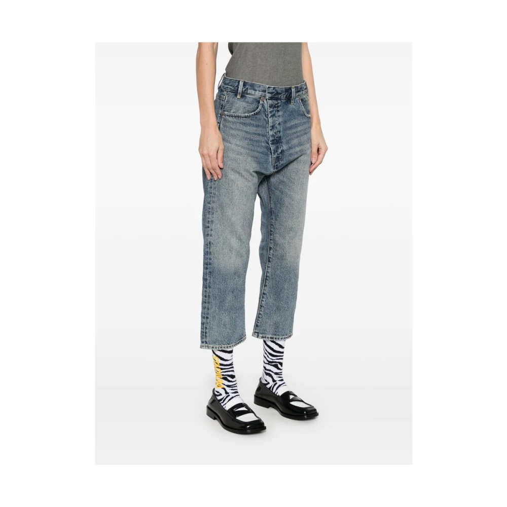 R13 Exene Cropped Straight Leg Blue Dames