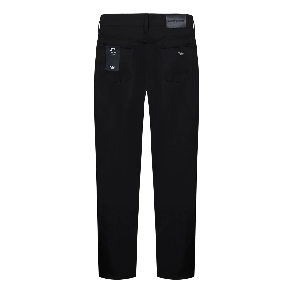 Emporio Armani Zwarte Slim Fit Jeans met Logo Black Heren