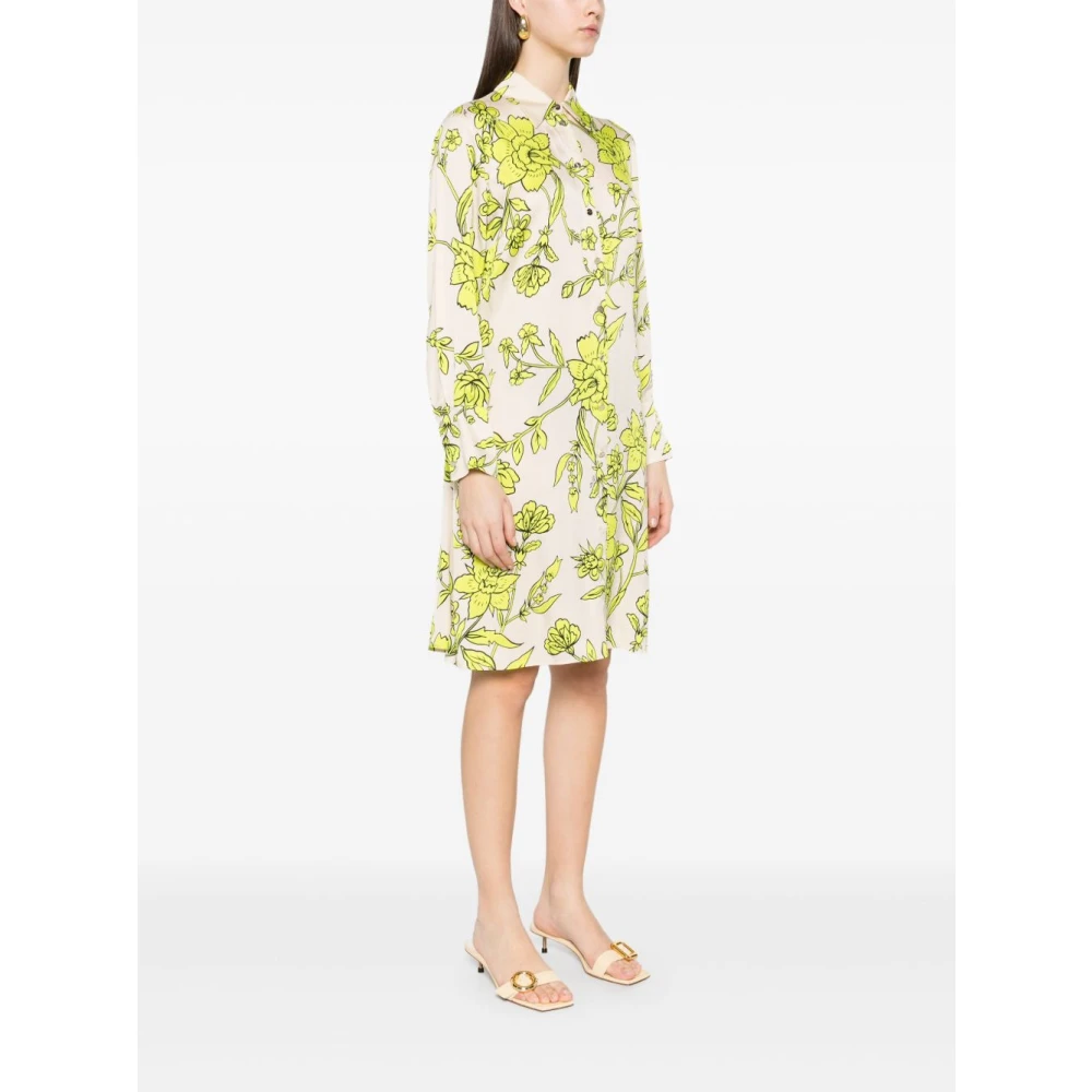 Liu Jo Beige Jurk met Voorknoop en Riem Multicolor Dames