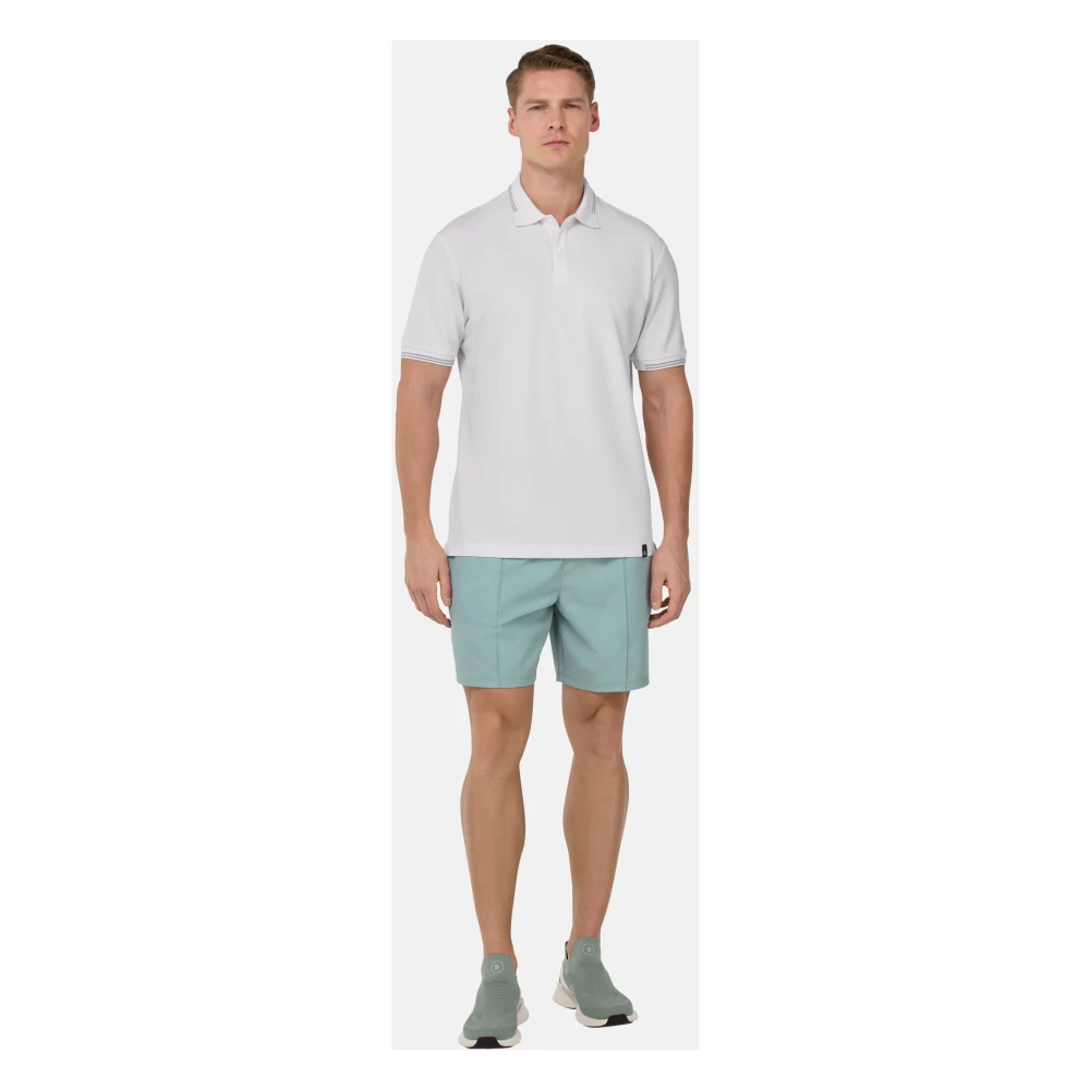 Boggi Milano B Tech Cool Jade-Fresh Piqué Poloshirt White Heren