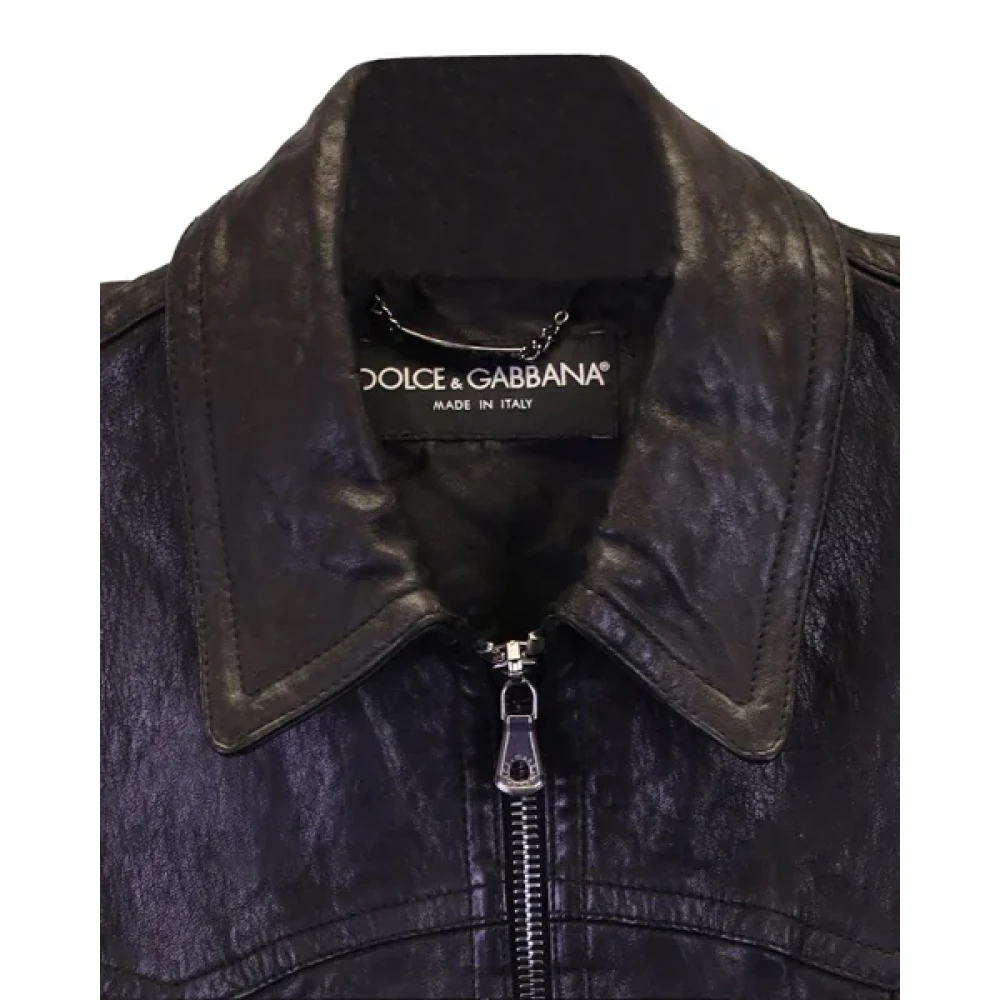Dolce & Gabbana Pre-owned Leather outerwear Black Heren