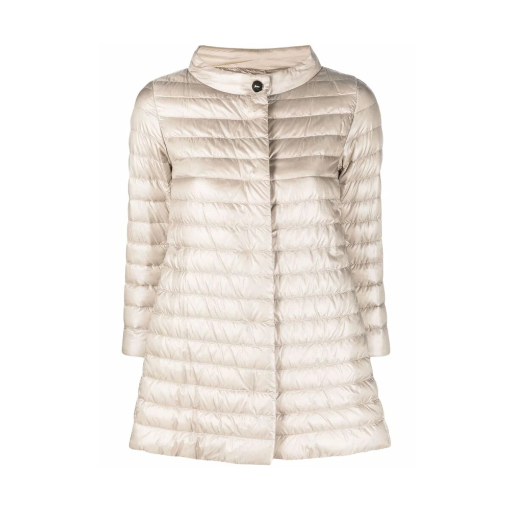 Herno Crème Wit Gewatteerde Winterjas Beige Dames