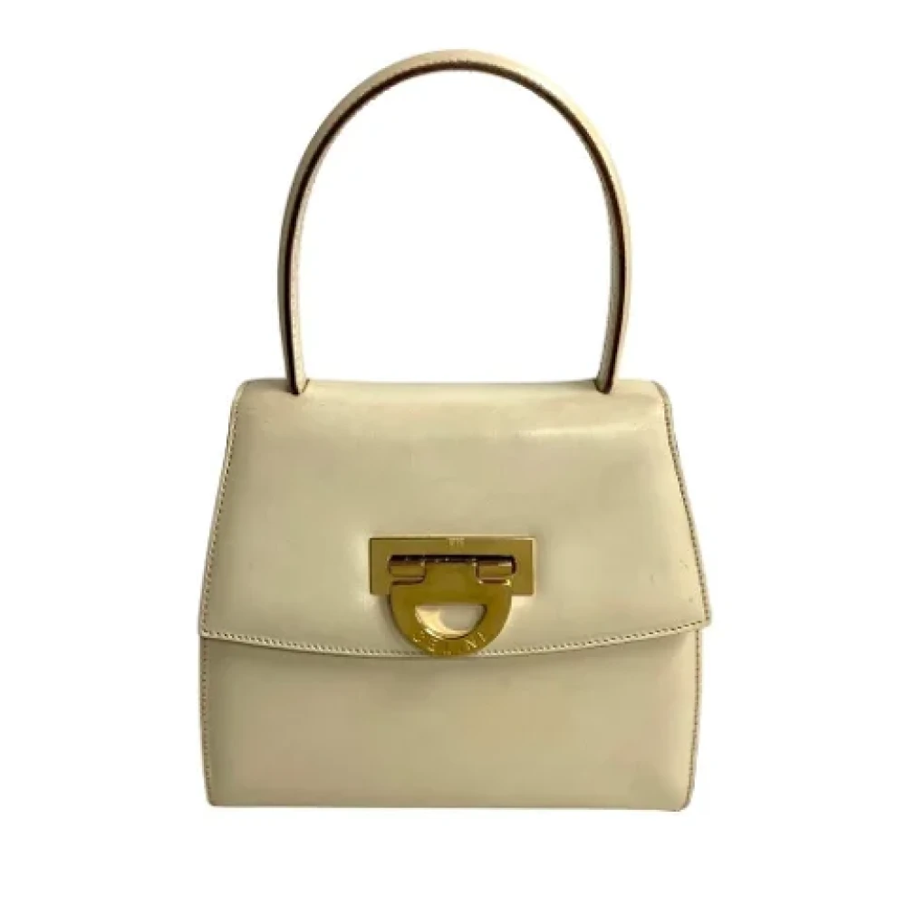 Celine Vintage Pre-owned Leather handbags Beige Dames