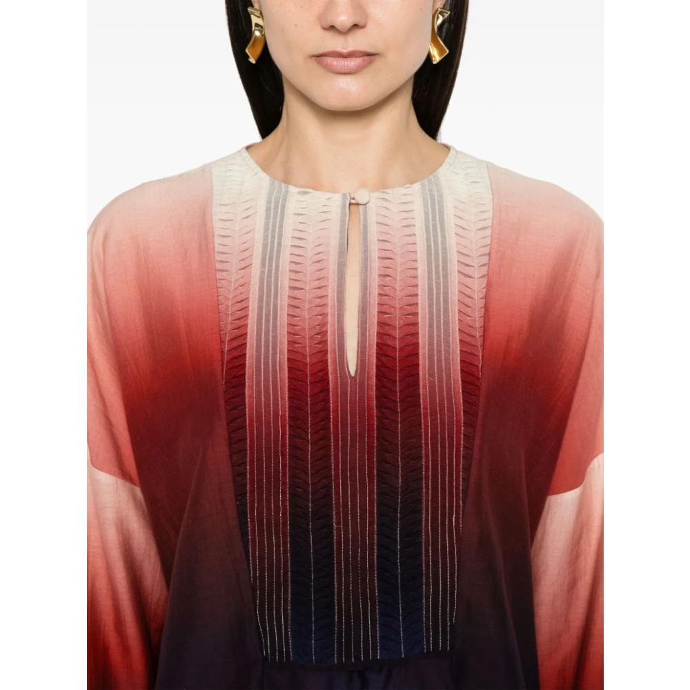 Forte Multicolor Degrade Ronde Hals Shirt Multicolor Dames