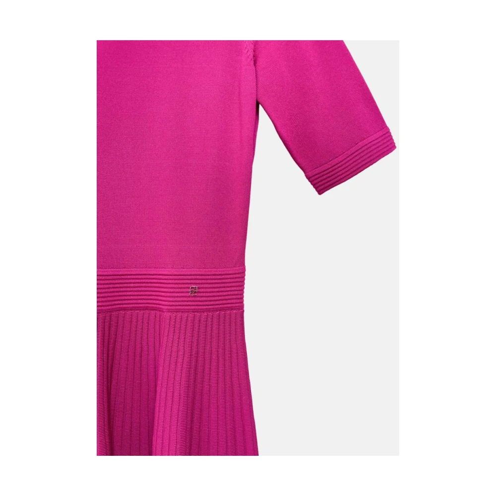 Carolina Herrera Geplooide Jacquard Jurk Fuchsia Pink Dames
