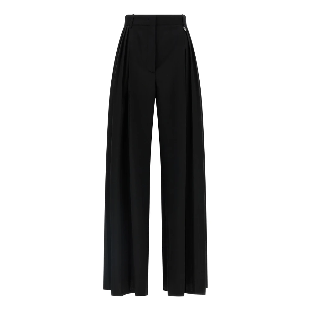 Giuseppe Di Morabito Black Wide Trousers, Female, Xs, Tailored Wool Canvas Trousers