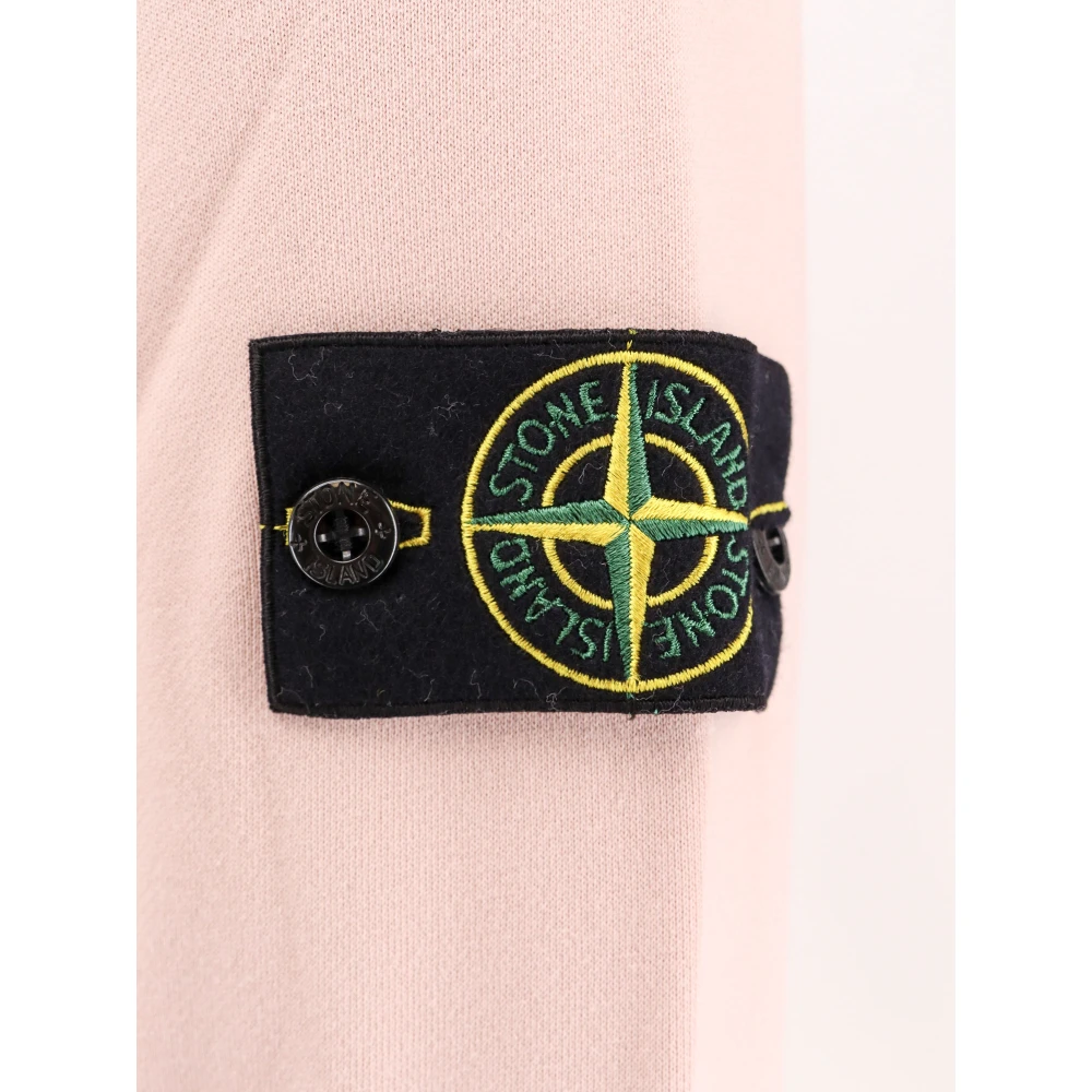 Stone Island Katoenen Crew-neck Sweatshirt met Badge Pink Heren