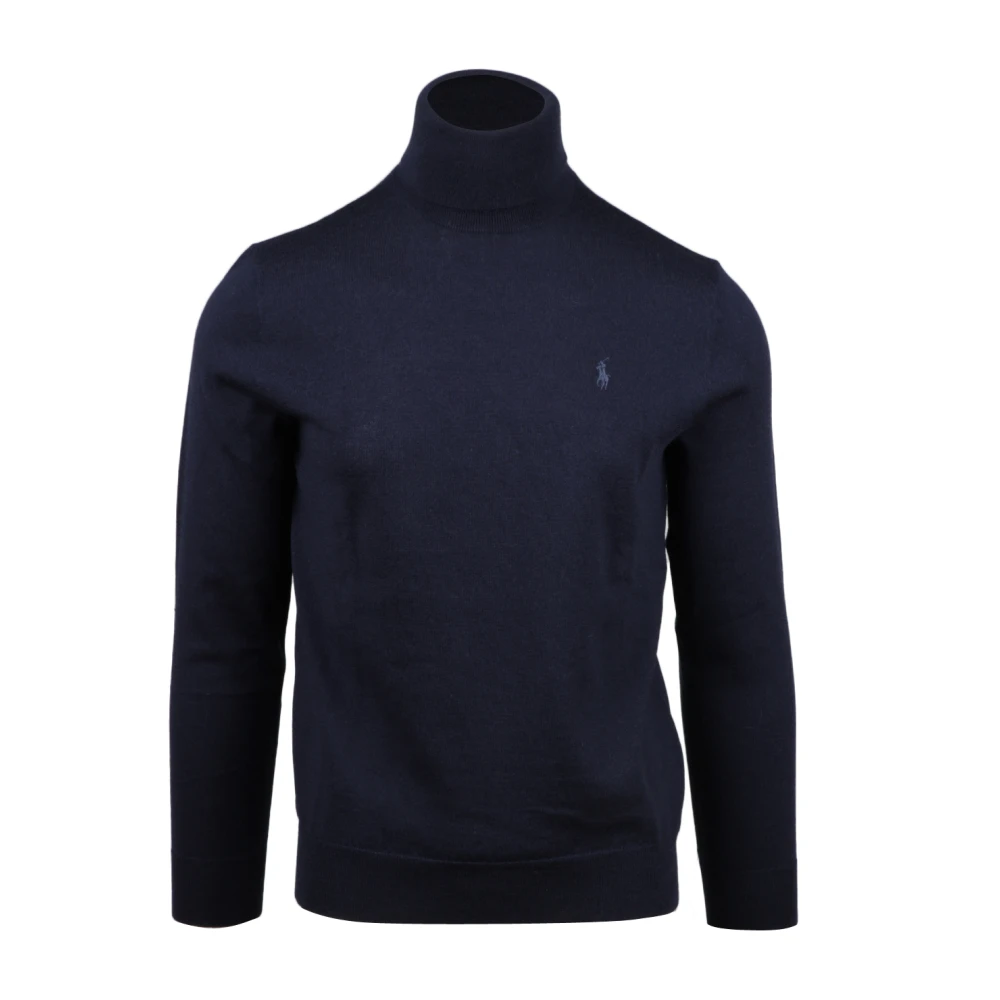 Polo Ralph Lauren Men's Blue Merino Wool Turtleneck - Turtlenecks - 2XL - Knitwear