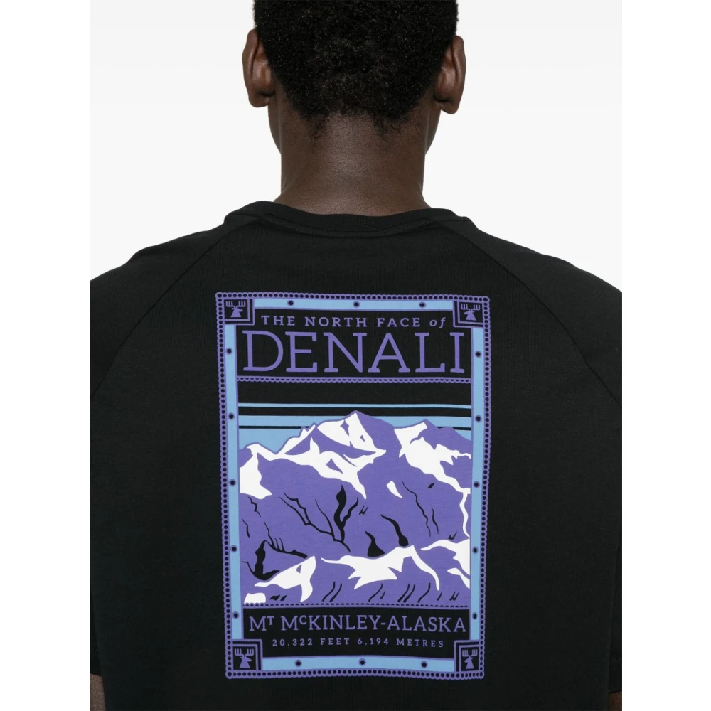 The North Face Zwart Logo Print Crew Neck T-shirt Black Heren