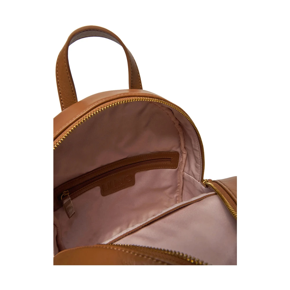 Liu Jo Bruine Eco-Leren Rugzak met Gouden Details Brown Dames